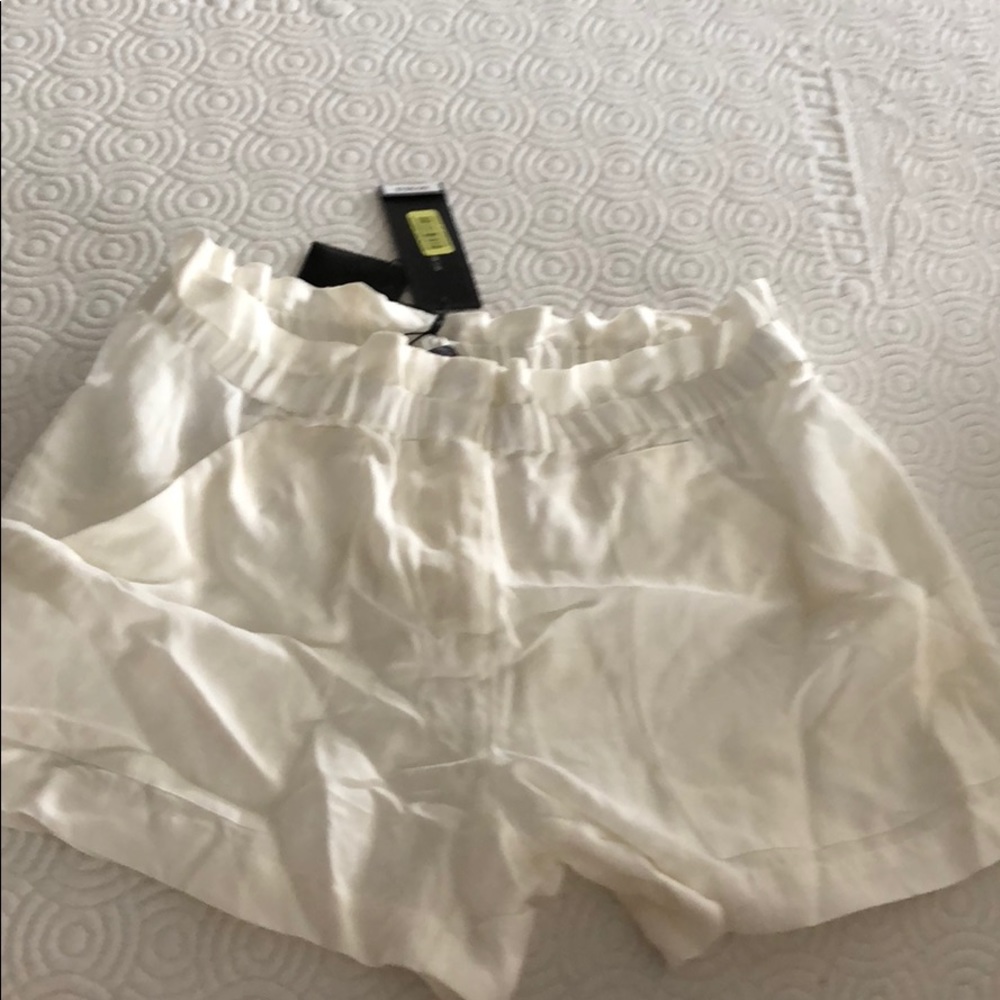 BCBG off white linen shorts!